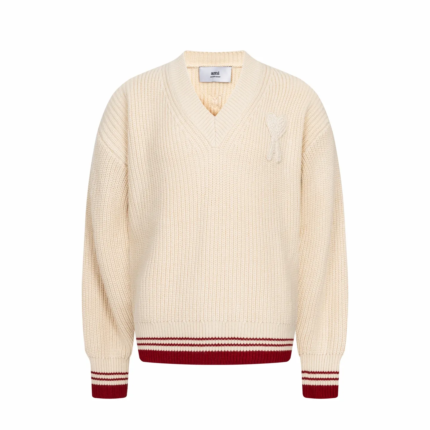 Ami knitted love stripe contrasting V-neck sweater (apricot). The original version was purchased for 2,028 and developed. The fabric is made of alpaca wool to maintain a stable shape. The car lines are uniform and firm, and the details are exquisitely processed, reflecting the brand's strict control of quality. The overall design is simple and elegant, suitable for various occasions. Whether it is business or leisure, it can show an elegant and decent style. The overall wiring is straight and delicate, the fabric is comfortable and soft, and the color is consistent without color difference. It can be matched with the Same Style to create a fashionable look and control various occasions. Customized accessories, complete with three standards, the Same Style for men and women. Size:S-M-L-XL